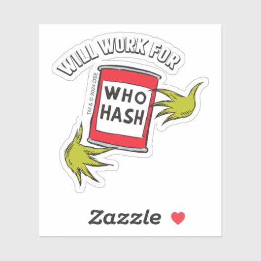 Sticker Grinch classique | Fonctionnera pour le devis de h (Feuille)