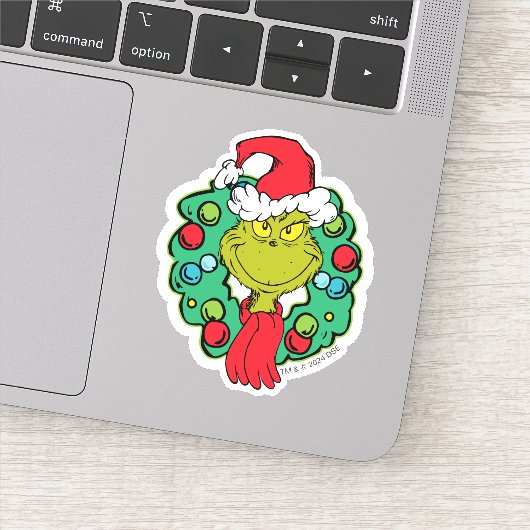Sticker Grinch | Couronne de Noël (Détail)