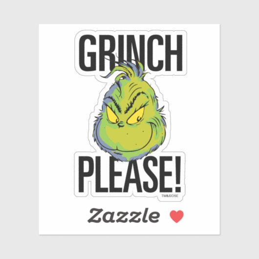 Sticker Grinch | Drôle Grinch S'Il Vous Plaît Citer (Feuille)