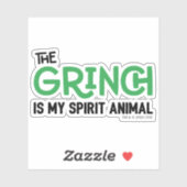 Sticker Grinch est ma citation de Spirit Animal (Feuille)