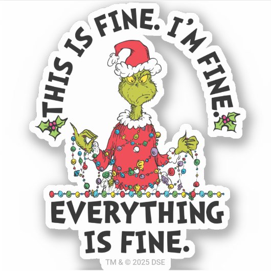 Sticker Grinch | Everything is Fine (Devant)