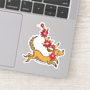 Sticker Grinch Max Pointsettia de Noël