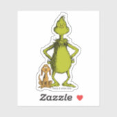 Sticker Grinch | posture de Max et Grinch (Feuille)