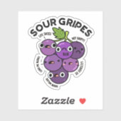 Sticker Gripes aigre amusant Fruit Pun de raisin (Feuille)