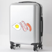 Sticker Gris Fry up Oeuf Bacon Saucisse Petit déjeuner Nou (Sur valise)