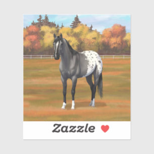 Sticker Gris Grulla Appaloosa Quartier Horse Stallion
