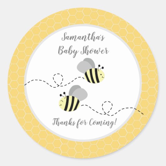 Sticker gris-jaune Bumble Bee Faveur (Devant)
