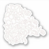 Sticker Gris pâle, Lait Blanc, design floral (Devant)