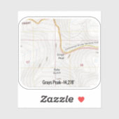 Sticker Gris Peak Colorado Fourteener (Feuille)