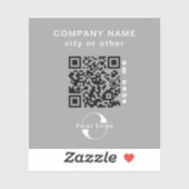 Sticker Gris Vinyl carré Business Code QR Bouteille d'eau (Feuille)
