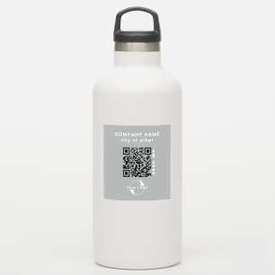 Sticker Gris Vinyl carré Business Code QR Bouteille d'eau