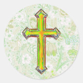 Sticker Groene Faith Cross  Style (Voorkant)