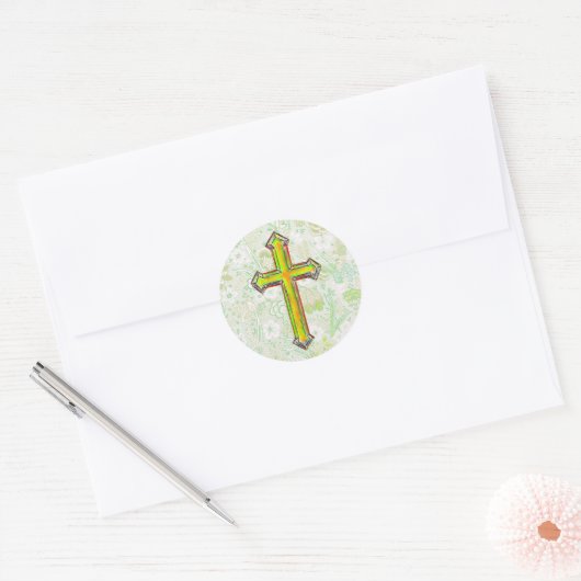 Sticker Groene Faith Cross  Style (Envelop)