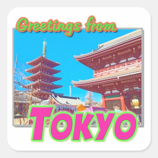 sticker "Groeten uit Tokio" (Voorkant)