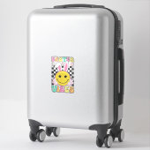 Sticker Groovy Easter Vibes Bunny Easter Day Smile Face Gi (Sur valise)