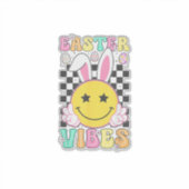 Sticker Groovy Easter Vibes Bunny Easter Day Smile Face Gi (Devant)