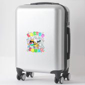 Sticker Groovy Funny Rabbit Egg Chick Easter Squad Day Men (Sur valise)