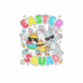 Sticker Groovy Funny Rabbit Egg Chick Easter Squad Day Men (Devant)