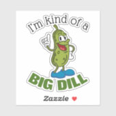 Sticker Gros bouton de cornichon à la pun Dill (Feuille)