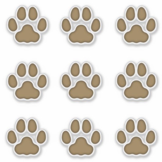 Sticker Gros Empreintes de pattes de chats Brown casiers a (Devant)