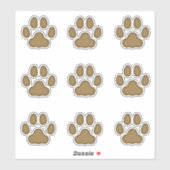 Sticker Gros Empreintes de pattes de chats Brown casiers a (Feuille)
