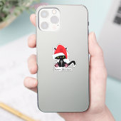 Sticker Gros Grumpy Chat Noir Noël (Téléphone)