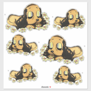 Sticker gros oeil dormir Chien Chien Chien Chien Chien Chi