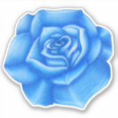 Sticker Gros Rose bleu vibrant blanc Points forts (Devant)