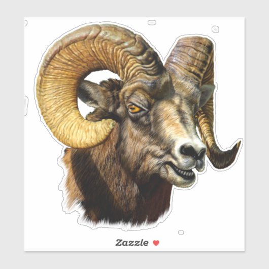 Sticker Grosse Corne Ram Mountain Sheep (Feuille)