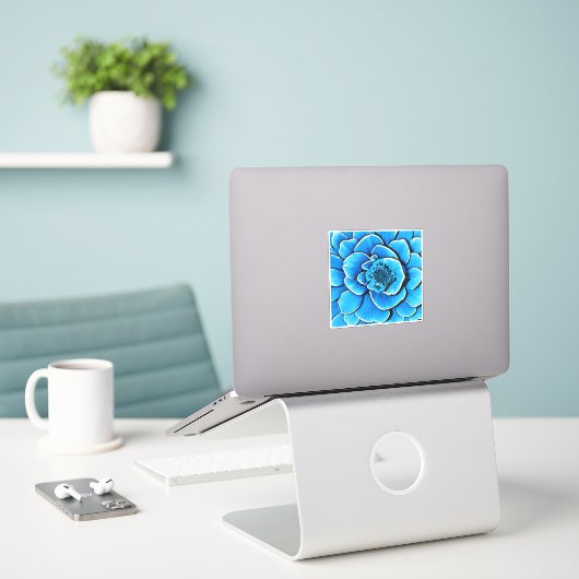 Sticker Grosse floraison de Camellia Bleue (Ordinateur portable sur le bureau)