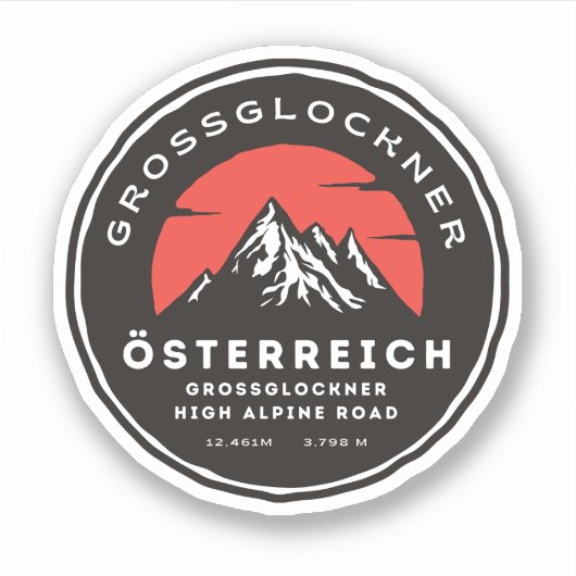 Sticker Grossglockner High Alpine Road Alpes australiennes (Devant)