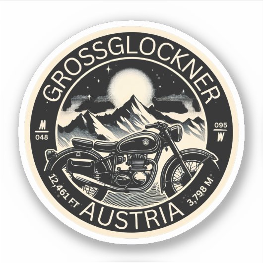 Sticker Grossglockner High Alpine Road Moteur des alpes au (Devant)