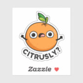 Sticker Grossièrement Drôle De Pun Sérieusement Orange (Feuille)