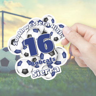 Sticker groupe de balles bleu noir de football esprit d'éq