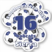 Sticker groupe de balles bleu noir de football esprit d'éq (Devant)