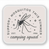 Sticker Groupe de camping moustique drôle voyage de camp d (Devant)