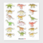 Sticker groupe de dinosaures (Feuille)