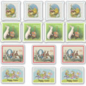 Sticker Groupe Différents lapins lapins de Pâques Baby Chi (Devant)