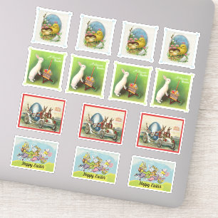 Sticker Groupe Différents lapins lapins de Pâques Baby Chi