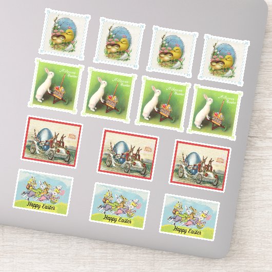 Sticker Groupe Différents lapins lapins de Pâques Baby Chi (Détail)