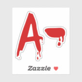 Sticker Groupe sanguin A - Hôpital d'horreur négatif (Feuille)