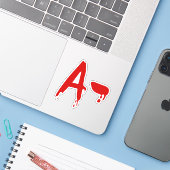 Sticker Groupe sanguin A - Hôpital d'horreur négatif (Ordinateur portable avec iPhone)