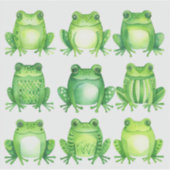 Sticker groupement de grenouilles mignonnes (Devant)