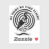 Sticker Grue noire debout dans l'eau Contour silhouette (Feuille)