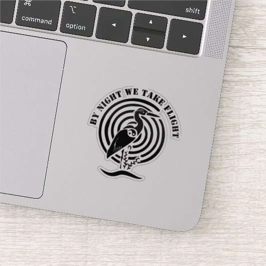 Sticker Grue noire debout dans l'eau Contour silhouette (Détail)