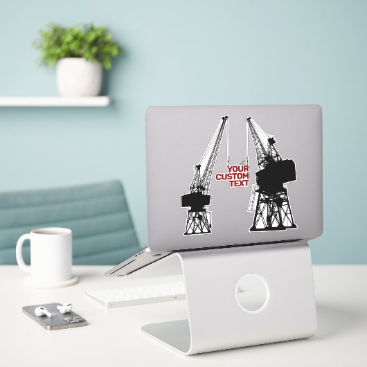 Sticker Grues des chantiers (Ordinateur portable sur le bureau)