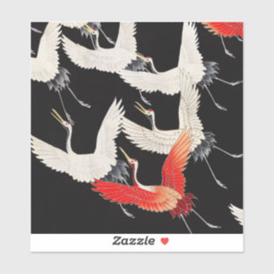 Sticker Grues volantes : Japonais Bird Kimono Art