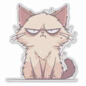 Sticker Grumpy Cat Anime Chibi Mème (Devant)