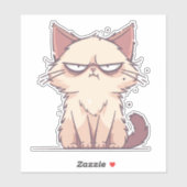 Sticker Grumpy Cat Anime Chibi Mème (Feuille)