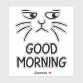 Sticker Grumpy Chat "Good Morning" (Feuille)